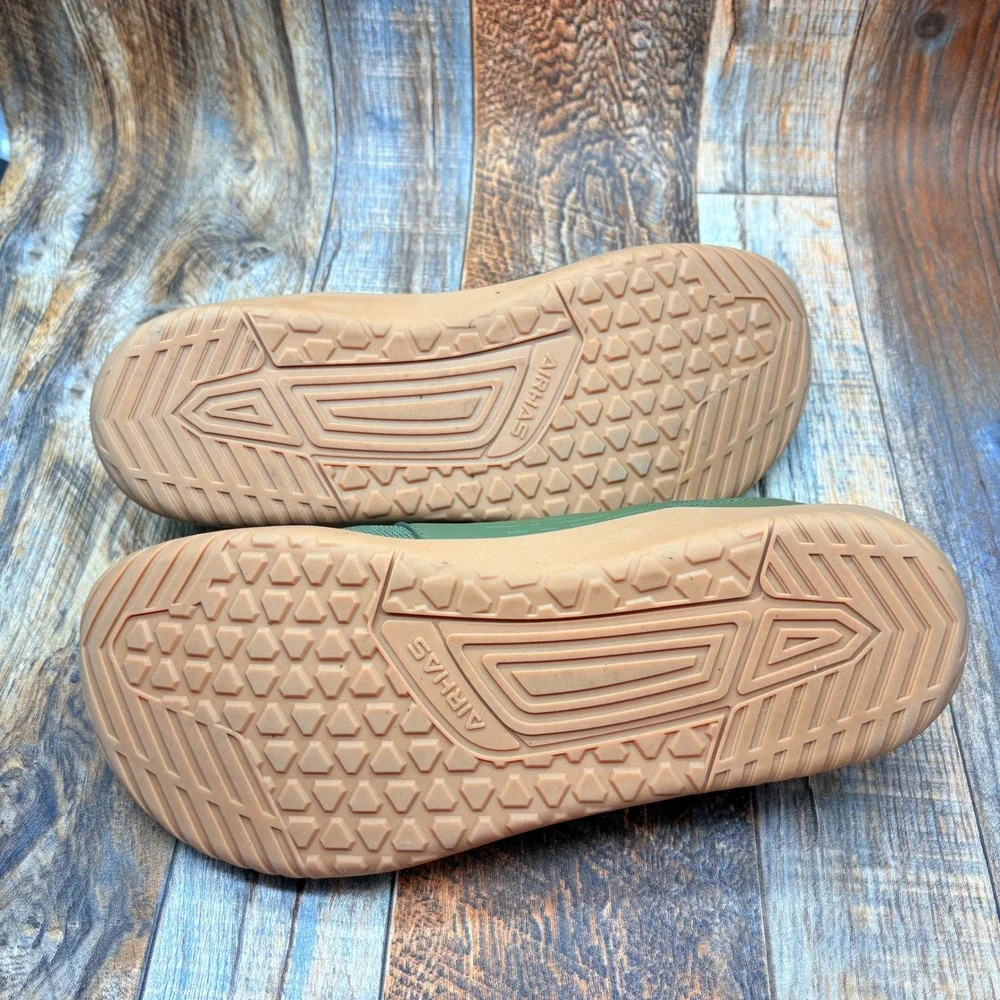 AIRHAS Mens‎ Barefoot Minimalist Sneakers Olive Green Gum Sole Size 11 Zero Drop